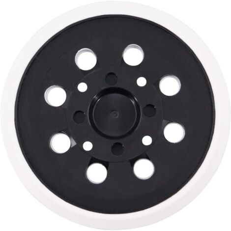 Patin de ponçage auto-agrippant 125 mm avec 8 trous, compatible avec les ponceuses excentriques Bosch PEX 300 AE et PEX 400 AE de Poweka (blanc) (1/5)