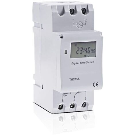 Interrupteur industriel TM615-2 pour micro-ordinateur, minuterie numérique électronique programmable, relais de contrôle 12 V, 110 V, 220 V, 16 A, montage sur rail DIN (1/5)