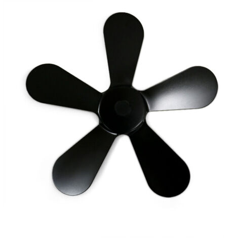 Ventilateur de four à 5 pales, en alliage d'aluminium, pour une meilleure circulation de l'air chaud, compatible avec de nombreux modèles et facile à installer sur la cheminée (noir) (1/5)