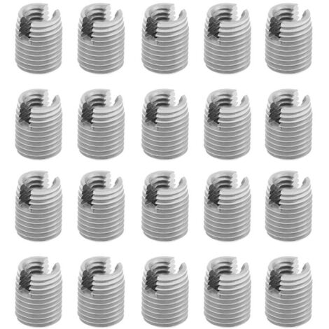 Lot de 20 inserts filetés, vis à fente, écrous autotaraudeurs, réducteurs de filetage, kit de réparation hélicoïdal M4 x 8 mm (1/5)
