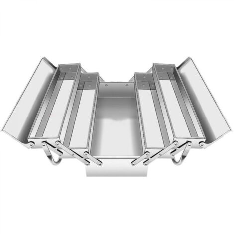 Trois couches Boîtes à outils pliables multifonctionnelles en acier inoxydable pour domestique et professionnel,35x20x19,6cm (1/5)