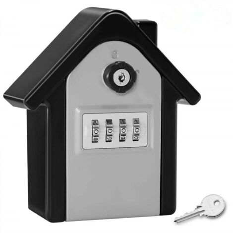 Boite a Cle Securisee Mural Boite a Clé avec Code Numérique & Clés d'urgence, Grand Key Safe Box Format Coffre a Clef Extérieur pour Maison, Bureau, Usine, Garages (1/5)