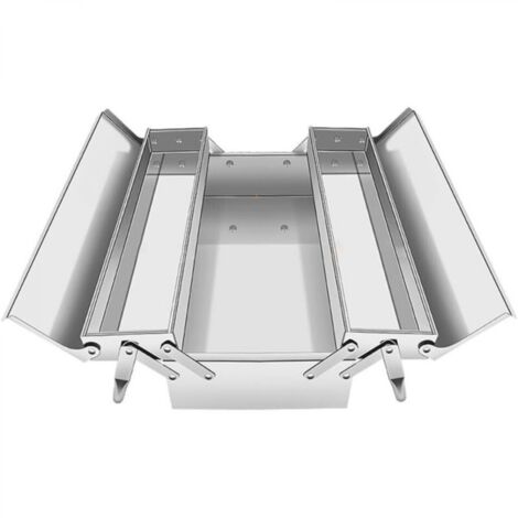 Double couche Boîtes à outils pliables multifonctionnelles en acier inoxydable pour domestique et professionnel,35x20x15cm (1/5)