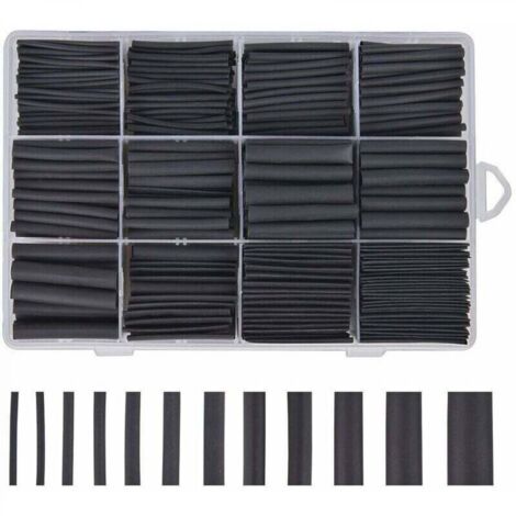 Gaine Thermoretractable Noire 625pcs Gaine Thermo Retractable Gaines Thermoretractables Un Assortiment de 8 Tailles 1 – 10 mm,GU.B/bon (1/5)