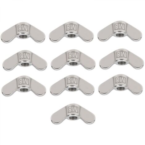 10Pcs M8 Ecrou à oreilles Ecrou papillon Acier inoxydable 304 Fixation Quincaillerie Accessoire (1/5)