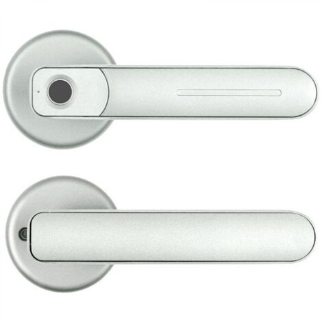Serrure électronique à empreinte digitale, poignée de porte - Serrure à empreinte digitale et pour smartphone (argent) (1/5)