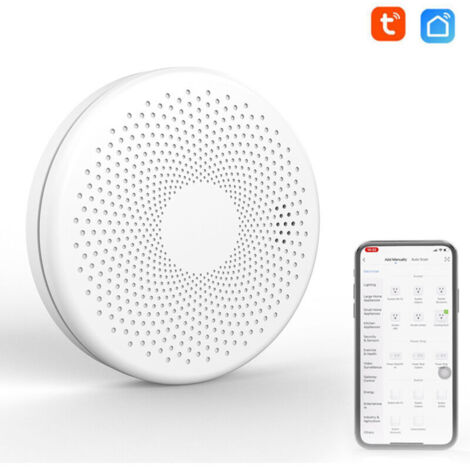 Jeffergarden Détecteur Intelligent Tuya WiFi 2 en 1 Fumée et Monoxyde de Carbone (CO), Alarme Son et Flash - Pour Sécurité Domestique, Connecté (1/5)