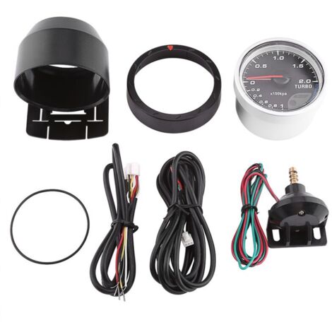 Jeffergarden Avec jauge de suralimentation de fils, kit de jauge, support de montage ferme 0-200Kpa dessus en verre pour voitures de course voitures automobiles professionnelles (1/5)