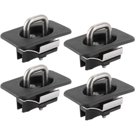 Jeffergarden 4 pièces Ancres d'arrimage rétractable Rail de lit de Camion Ancres d'arrimage Anneaux de Crochet Extensible s'adapte pour Fo-RD F-150 1998-14 1000lbs capacité de Charge (1/5)