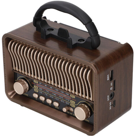 Jeffergarden Radio rétro Vintage Portable AM FM SW Bluetooth 5.4, batterie 1200mAh avec antenne Type C, Port USB AUX (1/5)