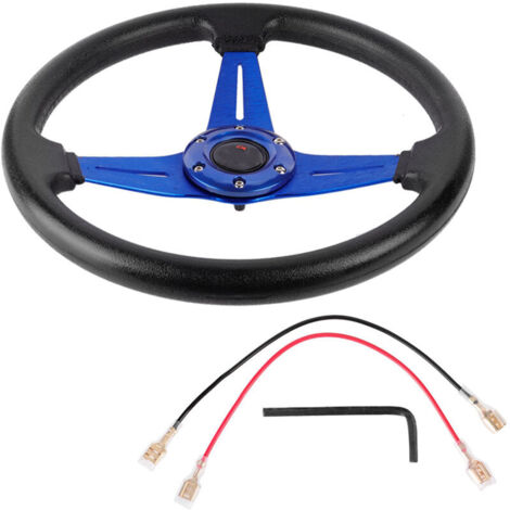 Jeffergarden Volant de voiture, volant de course en cuir PU, professionnel, confortable, haute flexibilité, 14 pouces, élégant et personnalisable (1/5)