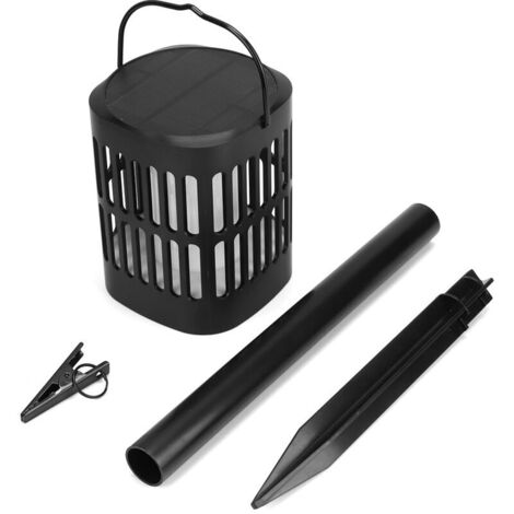 Jeffergarden Lot de 2 lampes solaires à flamme pour jardin extérieur, lanternes suspendues, faciles à utiliser et à haute luminosité, idéales pour la décoration de votre cour, parc ou maison. (1/5)