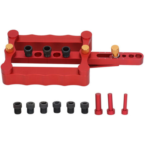Jeffergarden Gabarit de positionnement de poinçonnage à haute résistance à la corrosion pour le travail du bois (rouge) (1/5)