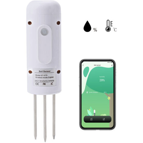 Jeffergarden Tuya Zigbee Testeur D'humidité et de Température du Sol Sans Fil, Moniteur de Plantes, Détecteur étanche IP67 pour la Plantation de Jardin (1/5)