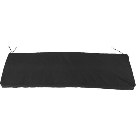Jeffergarden Coussin de banc d'extérieur en éponge de Polyester, imperméable, antidérapant, chaise pivotante avec sangles, pour meubles de jardin et de Patio, noir (1/5)