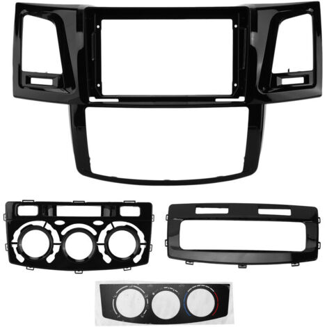 Jeffergarden Remplacement de la lunette du panneau Audio noir de l'autoradio 2 DIN Fascia pour Hilux 2009-2015 (1/5)