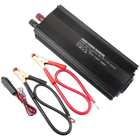 Jeffergarden Convertisseur à onde sinusoïdale 12 V, 220 V, 1000 W avec panneau solaire (1/5)