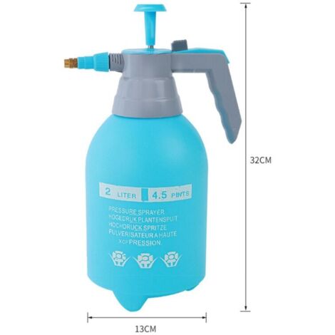 Jeffergarden Bouteille de pulvérisation 2L, Pot d'arrosage en plastique, pulvérisateur d'eau épaissi à haute pression d'air pour jardin bleu (1/5)