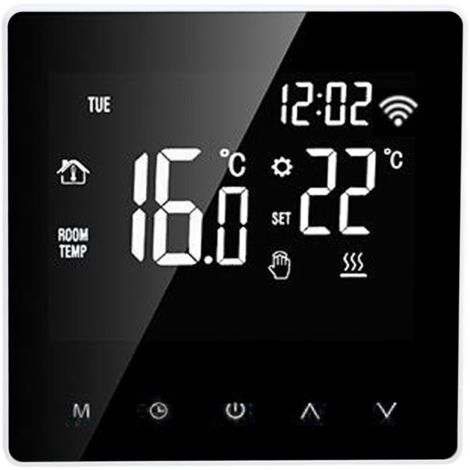Jeffergarden Thermostat intelligent WiFi ME81H pour chauffage au sol électrique mural Tuya AC230V, écran LCD, fond blanc, bouton 3A (1/5)