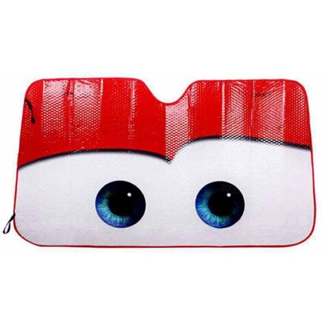 Jeffergarden Pare-soleil de voiture, yeux de dessin animé, pare-soleil, protecteur de fenêtre pliable, bouclier thermique, bloc de couverture, rayons UV (1/5)