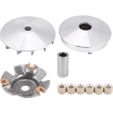 Jeffergarden Ensemble d'embrayage de variateur en métal argenté, longue durée de vie, haute qualité pour moto. (1/5)