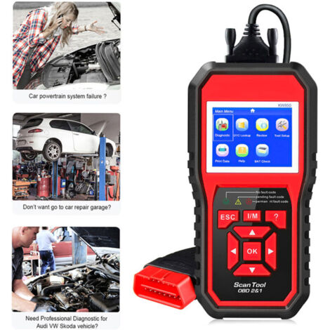 Jeffergarden Lecteur de code de scanner OBDII (KW850) Scanner professionnel OBDII Anto Outil de diagnostic de voiture pour tous les véhicules OBDII depuis 1996 (1/5)