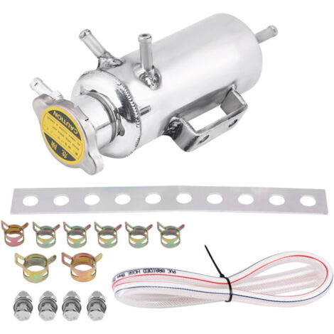 Jeffergarden Kit de réservoir de liquide de refroidissement argenté chromé poli résistant à la chaleur avec récupérateur d'huile pour SUV (1/5)