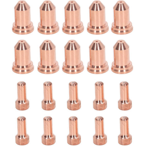 Jeffergarden Ensemble de 20 électrodes de buse de torche de découpe plasma, en laiton, robuste, résistant aux hautes températures, adapté au PTM 80 (1/5)