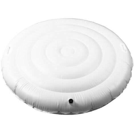 Jeffergarden Couverture de bain à remous gonflable en PVC, ronde de 5,4 pieds, pliable, protection contre les débordements de pluie, couvercle à économie d'énergie pour l'extérieur (1/5)