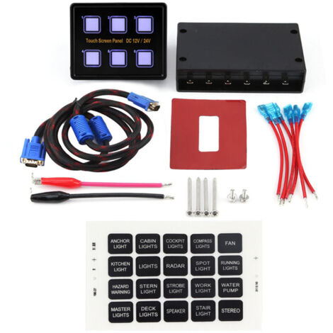 Jeffergarden Panneau de commande universel à 6 interrupteurs tactiles avec protection LED, fiable pour bateaux et véhicules tout-terrain (UTV). (1/5)