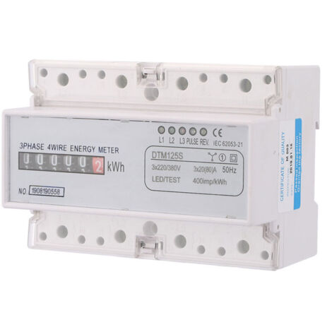 Jeffergarden Compteur d'énergie numérique triphasé 220/380 V 20-80 A (kWh) (1/5)