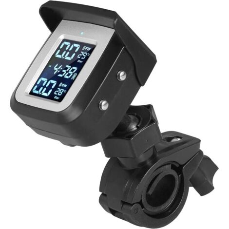 TPMS SystèMe De Surveillance De La Pression Des Pneus Solaire & Chargement USB, D’Alarme, 2 Capteur Externe De Pression Des Pneus, Universel pour Les Voitures Vans (1/5)
