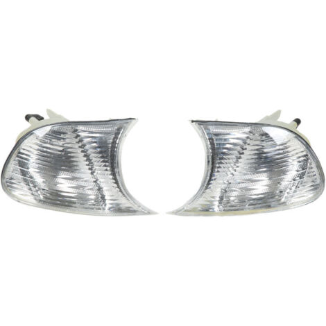 Jeffergarden Clignotants avant gauche et droit à lentille transparente pour BMW Série 3 E46 Coupé (1998-2001), blanc, références 63126904307 et 63126904308 (1/5)