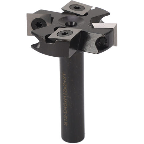 Jeffergarden Fraise à surfacer Spoilboard, queue de 12 mm, diamètre de coupe de 1 3/4 po, plaquette de lame indexable à 4 dents (1/5)