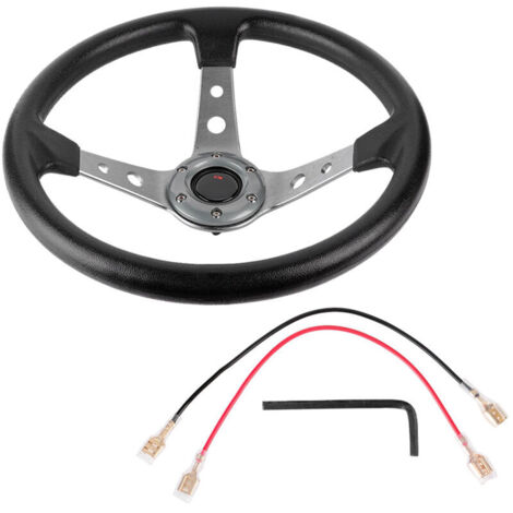 Jeffergarden Volant de voiture, volant de course en cuir PU 14 pouces pour modification (1/5)