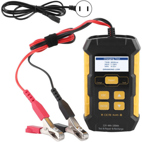 Jeffergarden Testeur de batterie de voiture, mainteneur de chargeur, analyseur de charge, outil de test de système de charge de démarrage, prise américaine 110-250 V (1/5)