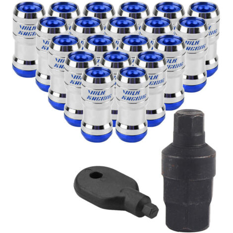Jeffergarden Vis d'écrous de roue de roue de course de voiture M12 X P1.5 pour la plupart des roues de rechange (bleu) (1/5)