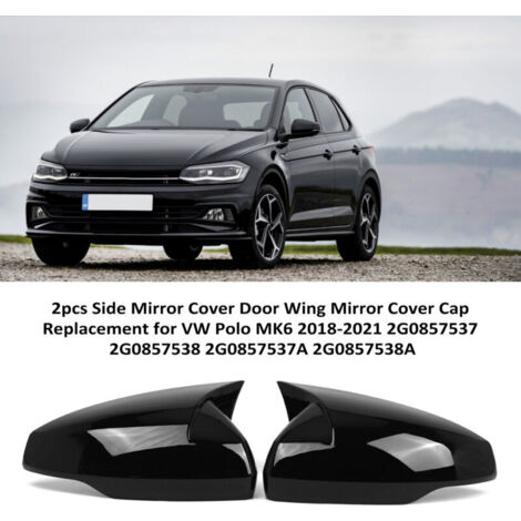 Jeffergarden Lot de 2 coques de rétroviseur pour Volkswagen Polo MK6 2018-2021 2G0857537 2G0857538 2G0857537A 2G0857538A (1/5)