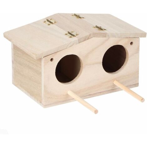 Jeffergarden Nids d'oiseaux en bois pour animaux de compagnie, boîte d'élevage, Cage, accessoires pour perroquets, hirondelles (1/5)