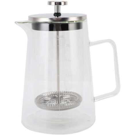 Jeffergarden Cafetière à piston French Press 650 ml, en verre borosilicate à double paroi, idéale pour l'infusion. (1/5)