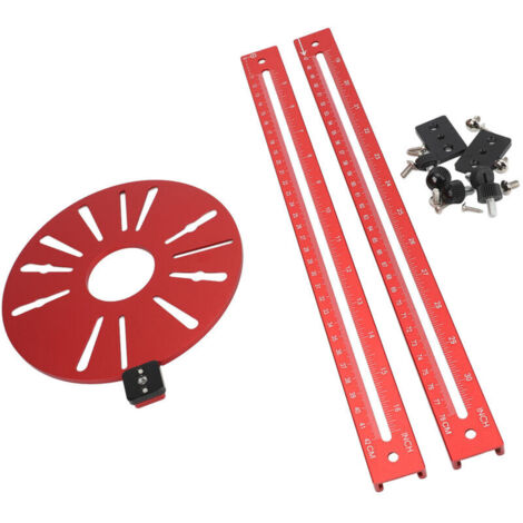 Jeffergarden Support de base pour défonceuse en alliage d'aluminium, échelle métrique et impériale, gabarit de coupe circulaire de 20 à 60 pouces pour projets de menuiserie (1/2)