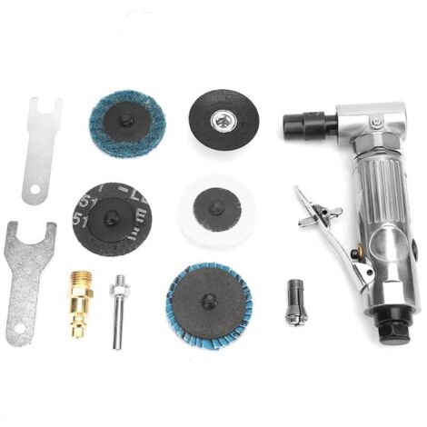 Jeffergarden Kit de meuleuse pneumatique, pistolet à angle droit, vitesse rapide pour l'ébavurage et le façonnage (1/5)