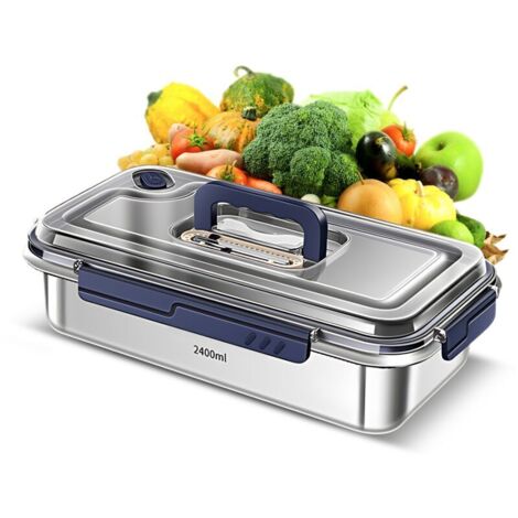 Jeffergarden Boîtes de conservation des aliments avec couvercles hermétiques en acier inoxydable 304, grande capacité, étanches, avec indicateur de date et compatibles micro-ondes. (1/5)