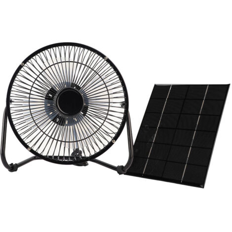 Jeffergarden Ventilateur solaire USB 8", 2.5w/5W 5V avec panneau solaire, ventilateur de refroidissement, voyage en extérieur, alimentation mobile (1/5)