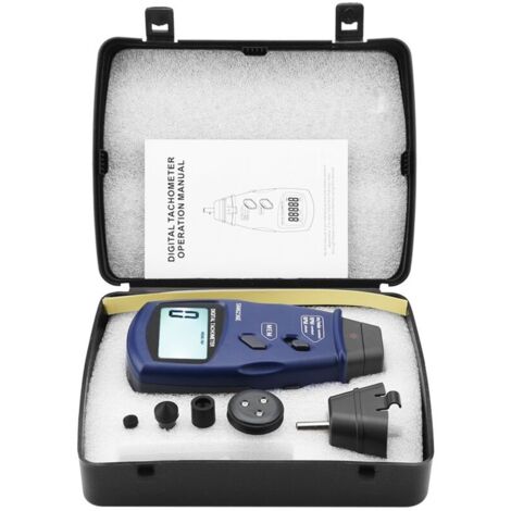 Jeffergarden Tachymètre, compteur de tours/minute, testeur de rotation numérique portable avec écran LCD pour les industries manufacturières (1/5)