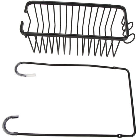 Jeffergarden tagère de rangement sur les toilettes, panier de rangement de toilette en aluminium de grande capacité, organisateur de rangement de salle de bain en métal noir (1/5)