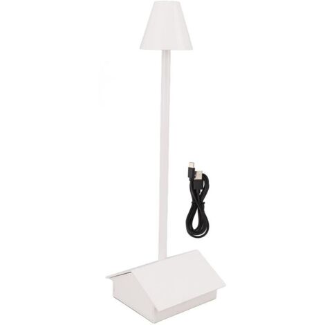 Jeffergarden Lampe de table sans fil alimentée par batterie en forme de btiment, contrle tactile à intensité variable, batterie 5200 mAh, étanche IP54, lampe de bureau LED blanche (1/5)