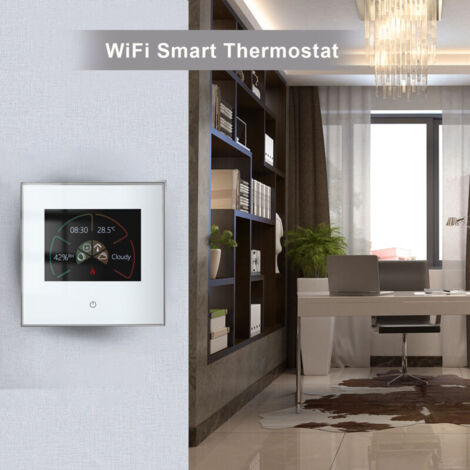 Jeffergarden Thermostat intelligent WiFi, régulateur de température, programmable hebdomadaire, commandes tactiles, application mobile et vocales, compatible avec Alexa/Home, pour chaudière à eau/gaz (1/5)