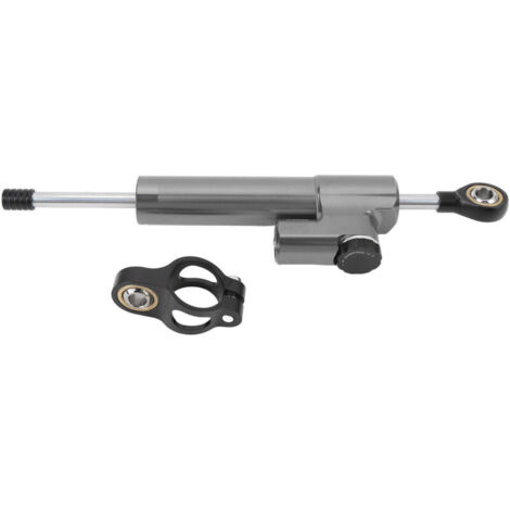 Jeffergarden Amortisseur de direction de moto réglable de type universel augmentant la stabilité stabilisateur adapté à la moto gris foncé (1/5)