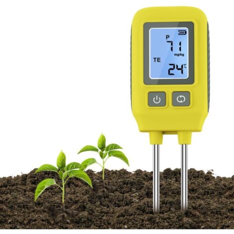Jeffergarden Testeur d'humidité de Sol 4 en 1 Professionnel - Mesure Précise du pH, Azote, Phosphore, Potassium et Température avec Affichage Numérique et Sonde en Acier Inoxydable (1/5)